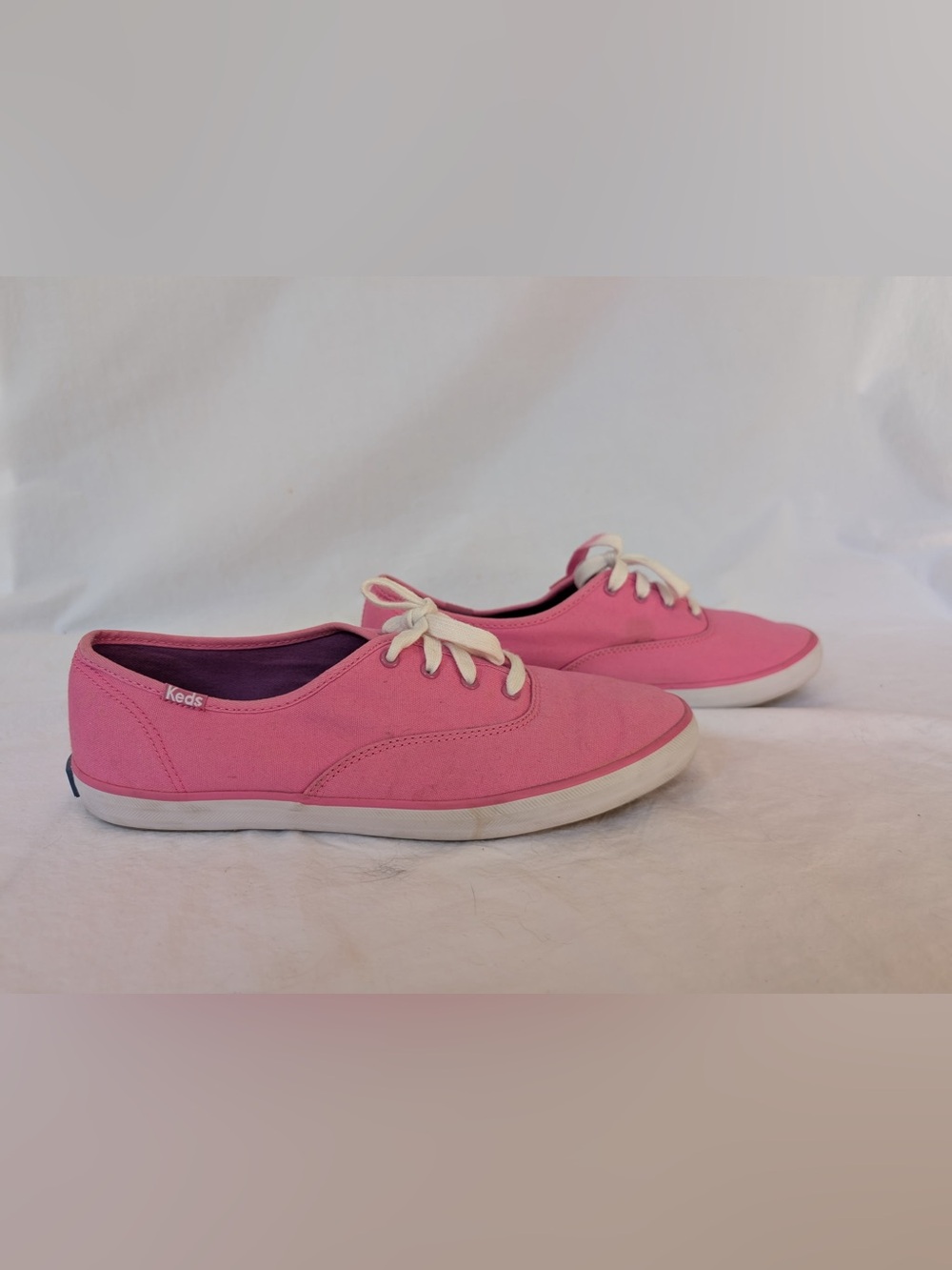 Keds Pink Canvas Low-Top Lace-Up Sneakers